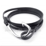 Men's Titanium Leather Bracelet