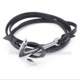 Men's Leather Titanium Bracelet