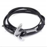 Men's Titanium Leather Bracelet