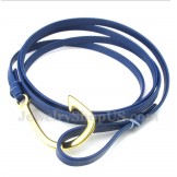 Men's Leather Hooks Titanium Bracelet