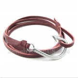 Men's Leather Hooks Titanium Bracelet