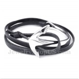 Men's Titanium Leather Anchor Bracelet