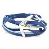 Men's Titanium Leather Anchor Bracelet