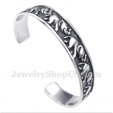 Men's Titanium Elephant Bracelet