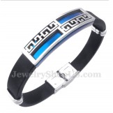 Men's Titanium Rubber Blue Bracelet