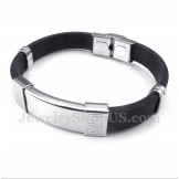 Men's Titanium Rubber Greek Meander Pattern Bracelet