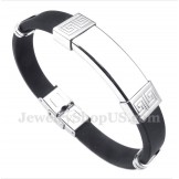 Men's Titanium Rubber Greek Meander Pattern Bracelet