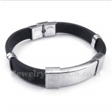 Men's Titanium Rubber Greek Meander Pattern Bracelet