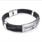 Men's Titanium Rubber Greek Meander Pattern Bracelet