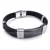 Men's Titanium Rubber Greek Meander Pattern Bracelet