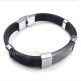 Men's Titanium Rubber Greek Meander Pattern Bracelet