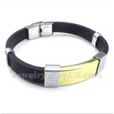 Men's Titanium Rubber Greek Meander Pattern Bracelet