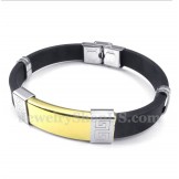 Men's Titanium Rubber Greek Meander Pattern Bracelet