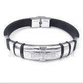 Men's Titanium Rubber Greek Meander Pattern Bracelet