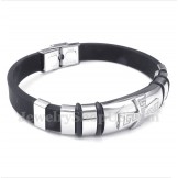 Men's Titanium Rubber Greek Meander Pattern Bracelet