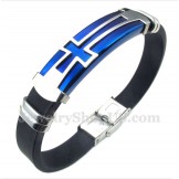 Men's Titanium Rubber Cross Bracelet