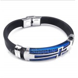 Men's Titanium Rubber Cross Bracelet