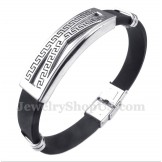 Men's Titanium Rubber Greek Meander Pattern Bracelet