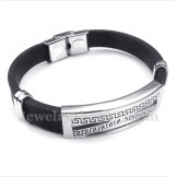 Men's Titanium Rubber Greek Meander Pattern Bracelet