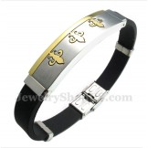 Men's Titanium Gold Rubber Bracelet