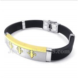 Men's Titanium Gold Rubber Bracelet