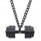 Men's Titanium Dumbbells Pendant with Free Chain