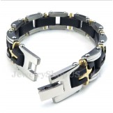 Men's Titanium Gold Cross Bracelet