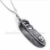 Men's Titanium Feather Pendant with Free Chain