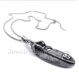 Men's Titanium Feather Pendant with Free Chain