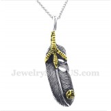 Men's Titanium Feather Pendant with Free Chain