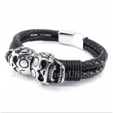 Men's Titanium Leather Bracelet