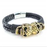 Men's Titanium Leather Bracelet