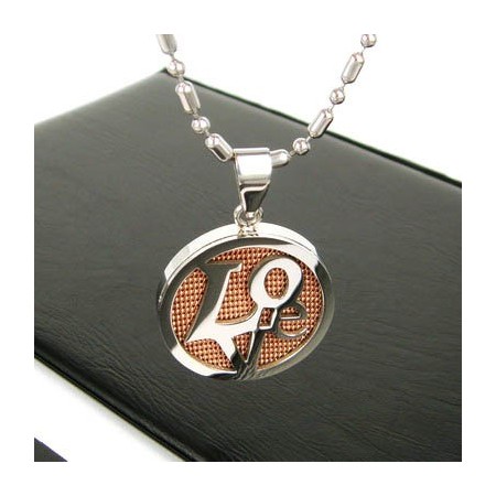 Sutra Man Rose Gold Love Pure Titanium Necklace Pendant gift 