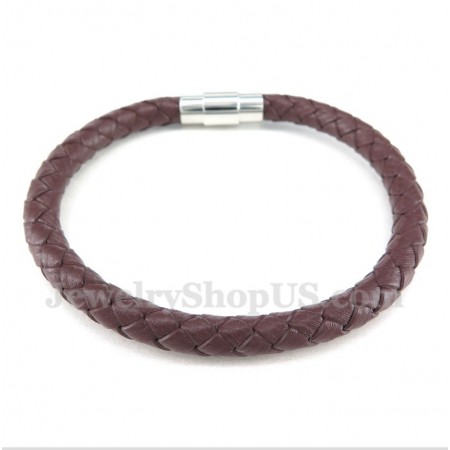 Men's Leather Titanium Bracelet