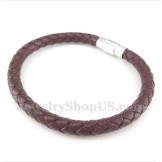 Men's Leather Titanium Bracelet