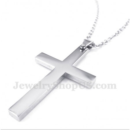 Men's Titanium Cross Pendant with Free Chain