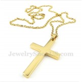 Men's Titanium Gold Cross Pendant with Free Chain