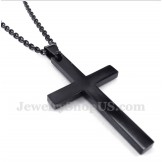 Men's Titanium Black Cross Pendant with Free Chain