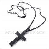Men's Titanium Black Cross Pendant with Free Chain