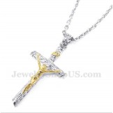 Men's Titanium Gold Jesus Pendant with Free Chain