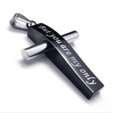 man's titanium steel cross pendant necklace